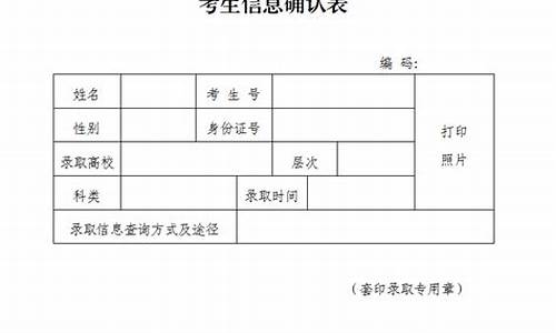 录取考生信息确认表去哪办,录取考生信息确认表在哪找