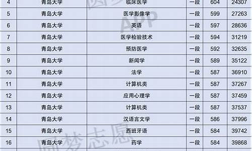 青岛大学专业分数线排名表_青岛大学专业分数线排名